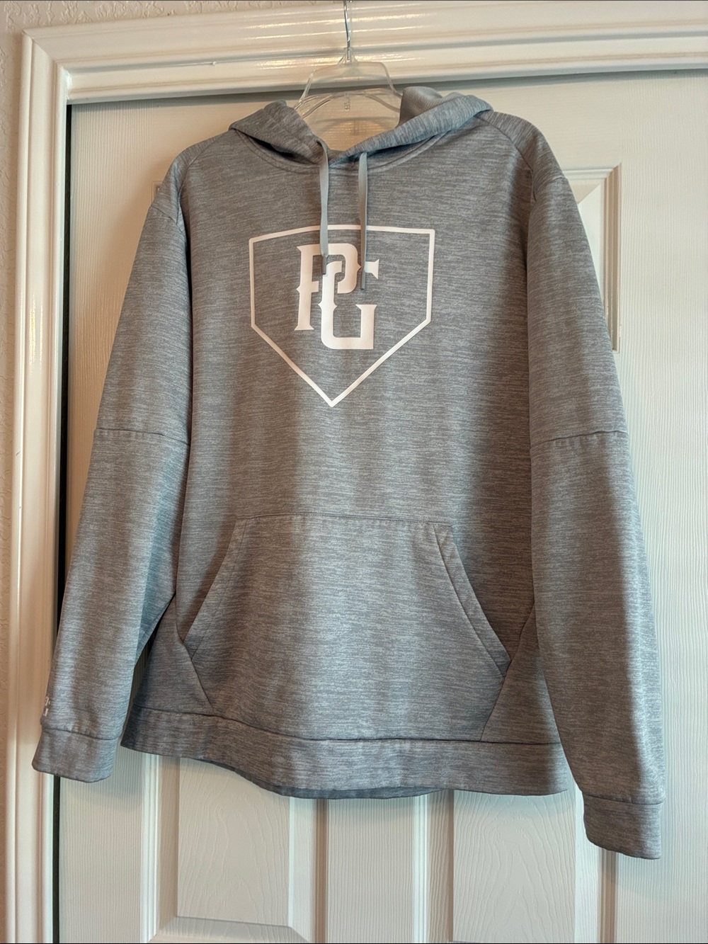 PG Logo Gray Crewneck Hoodie - Men's Casual Pullover